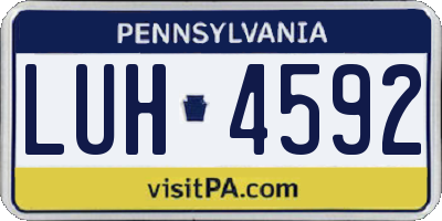 PA license plate LUH4592