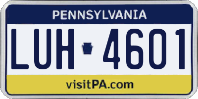 PA license plate LUH4601