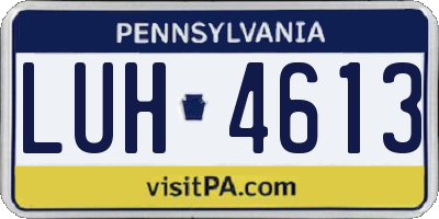 PA license plate LUH4613