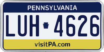 PA license plate LUH4626