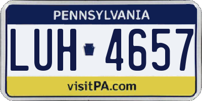 PA license plate LUH4657