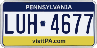 PA license plate LUH4677