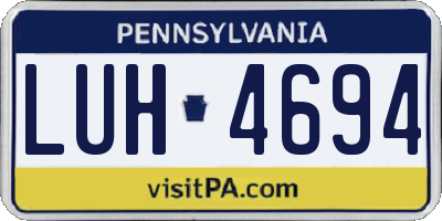 PA license plate LUH4694