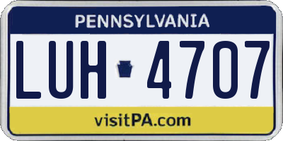 PA license plate LUH4707