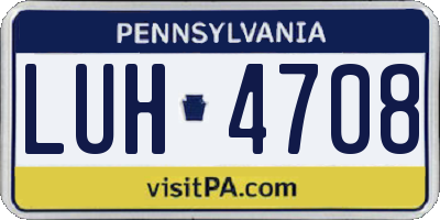 PA license plate LUH4708