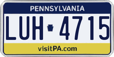 PA license plate LUH4715