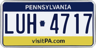 PA license plate LUH4717