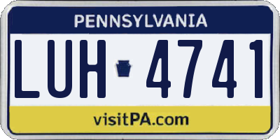 PA license plate LUH4741