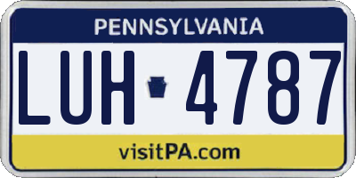 PA license plate LUH4787