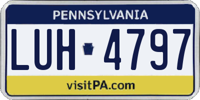 PA license plate LUH4797