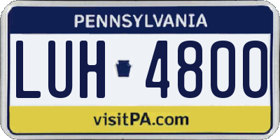 PA license plate LUH4800