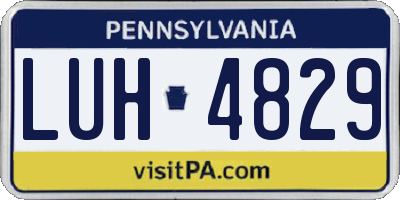 PA license plate LUH4829