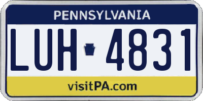 PA license plate LUH4831