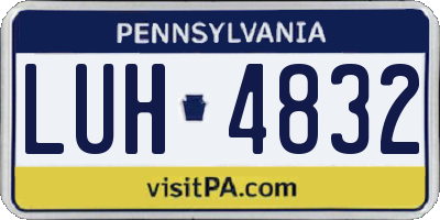 PA license plate LUH4832