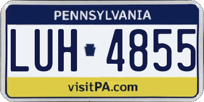 PA license plate LUH4855