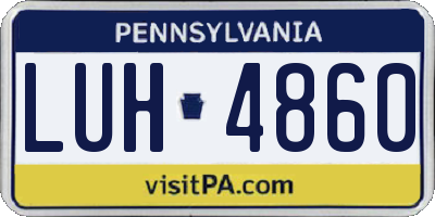 PA license plate LUH4860
