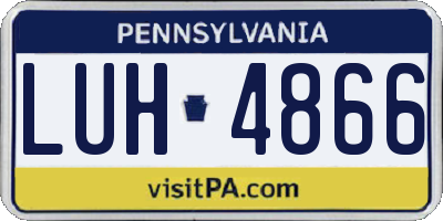 PA license plate LUH4866