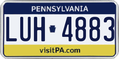 PA license plate LUH4883