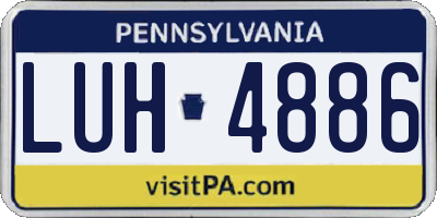PA license plate LUH4886