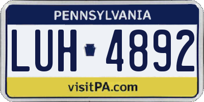 PA license plate LUH4892