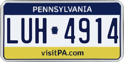 PA license plate LUH4914