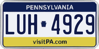 PA license plate LUH4929