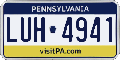 PA license plate LUH4941