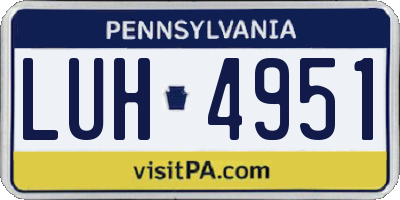 PA license plate LUH4951