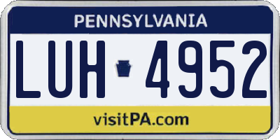 PA license plate LUH4952