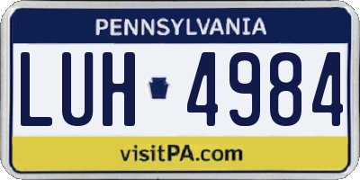 PA license plate LUH4984