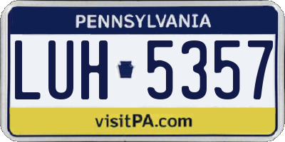PA license plate LUH5357