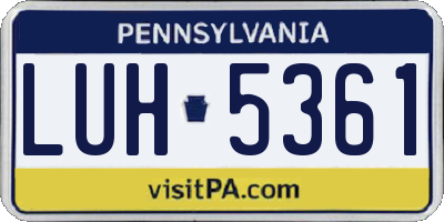 PA license plate LUH5361