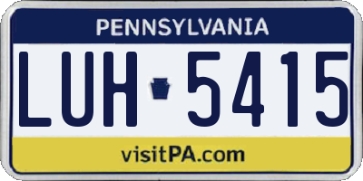 PA license plate LUH5415