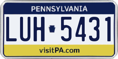 PA license plate LUH5431