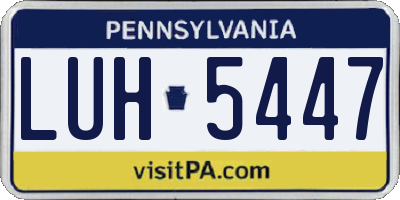PA license plate LUH5447