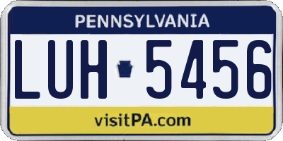 PA license plate LUH5456