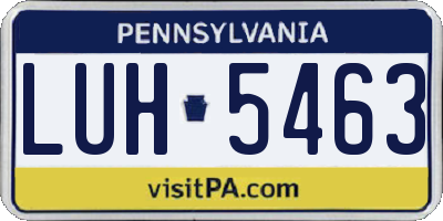 PA license plate LUH5463