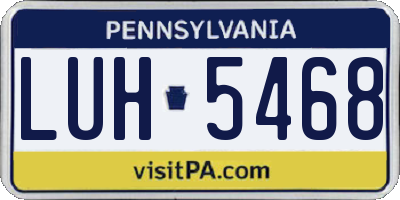 PA license plate LUH5468