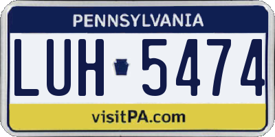 PA license plate LUH5474