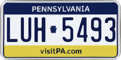 PA license plate LUH5493
