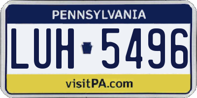 PA license plate LUH5496