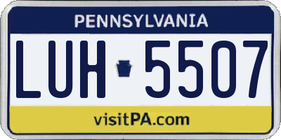 PA license plate LUH5507