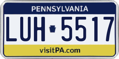 PA license plate LUH5517