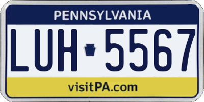 PA license plate LUH5567