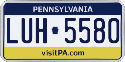 PA license plate LUH5580
