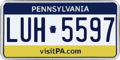 PA license plate LUH5597