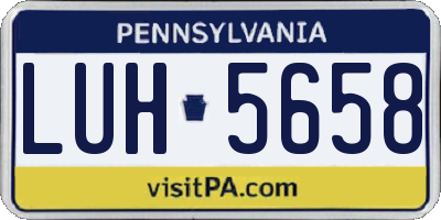 PA license plate LUH5658