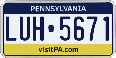 PA license plate LUH5671