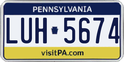 PA license plate LUH5674