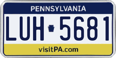 PA license plate LUH5681